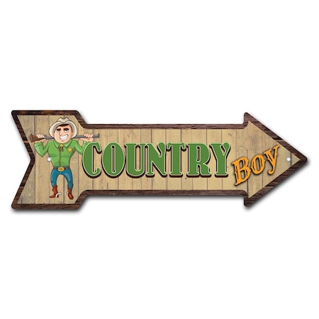 6 X 18 In. Wide Country Boy Arrow Sign